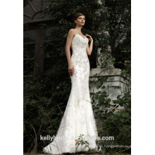 ZM16037 Neue Ankunfts-Nixe-reizvolle Sleeveless Brautkleid-Spitze Appliques Berühmtheits-Hochzeits-Kleid